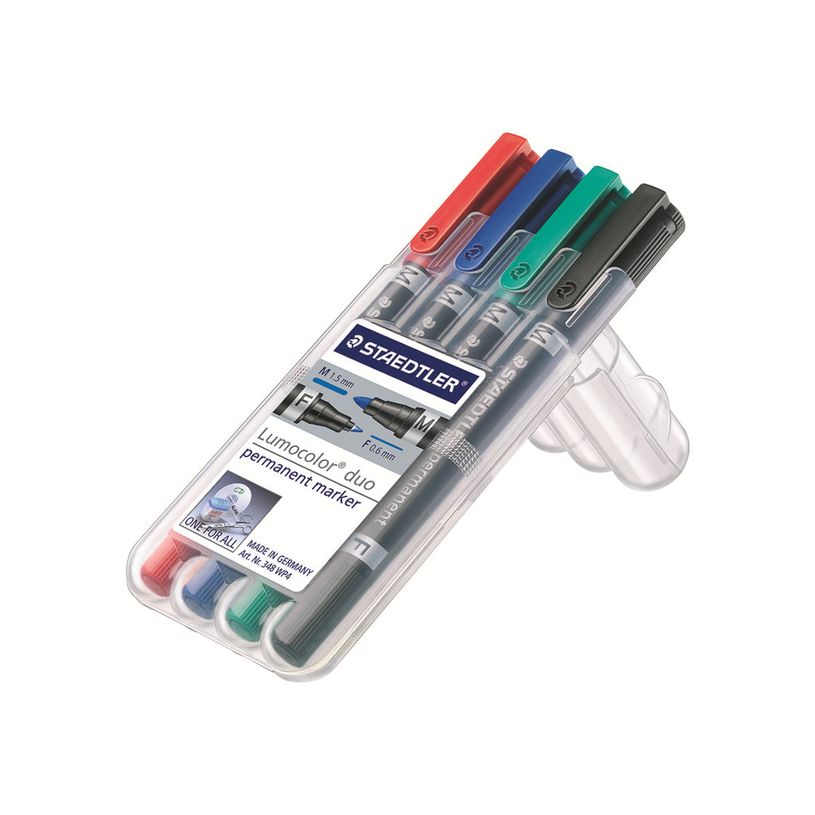 4007817348079-STAEDTLER Lumocolor duo - Pack de 4 marqueurs permanents - double pointe fine et moyenne - -P_79408912_5-4