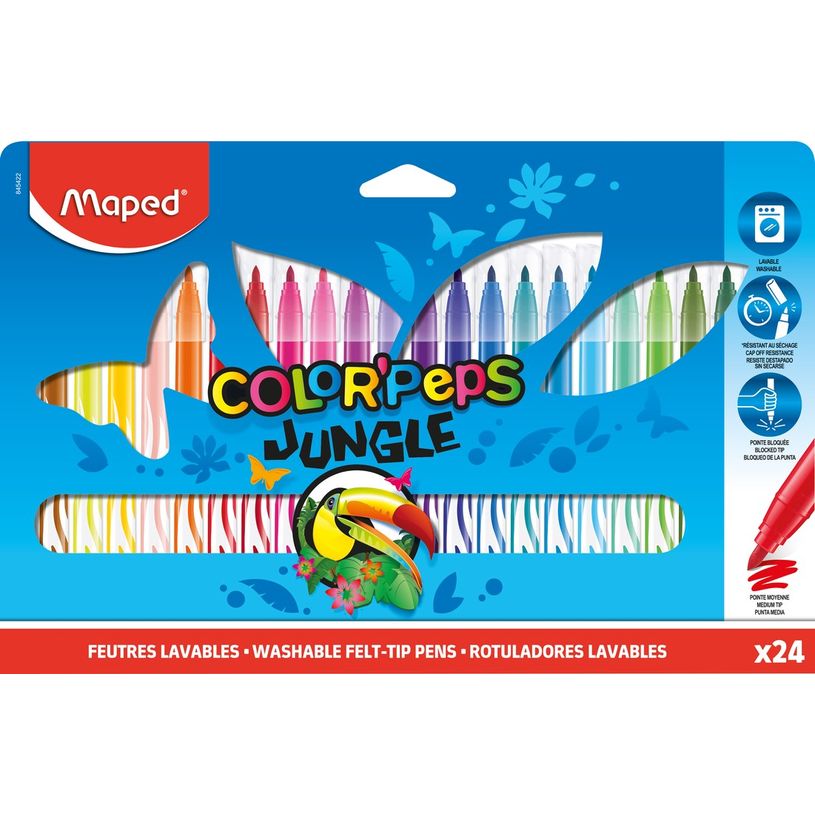 3154148454229-Maped Color'Peps Jungle - 24 Feutres effaçables - couleurs assorties - 2.8 mm-P_79409015_1-0