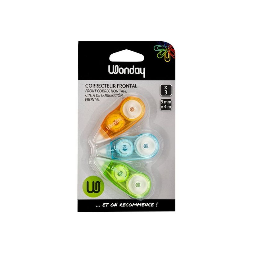 3457703493887-Wonday - 3 mini rollers de correction - 5 mm x 4 m - assortiment - bleu, vert, orange-P_79409073_3-2