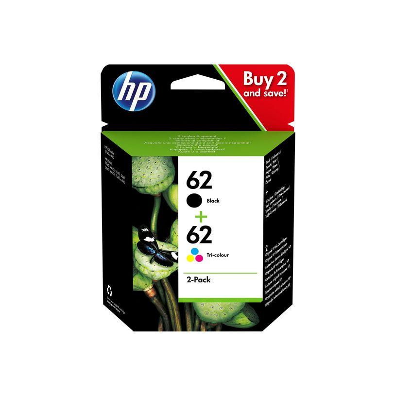 0889894508881-HP 62 - Pack de 2 - noir, couleur (cyan, magenta, jaune) - cartouche d'encre originale (N-P_79409108_28-21