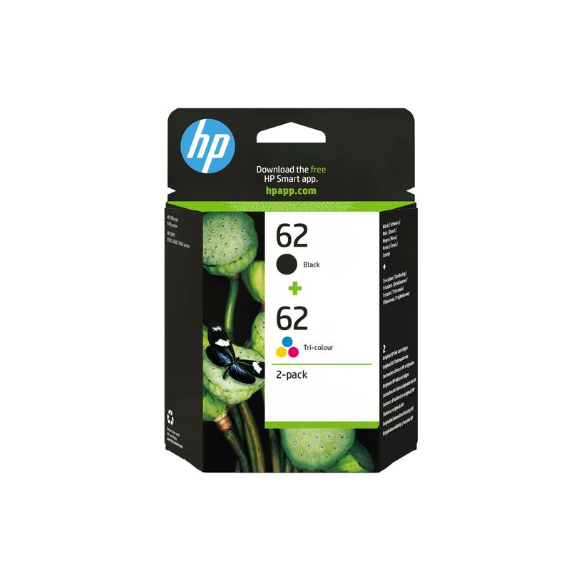 0889894508881-HP 62 - Pack de 2 - noir, couleur (cyan, magenta, jaune) - cartouche d'encre originale (N9-P_79409108_30-9