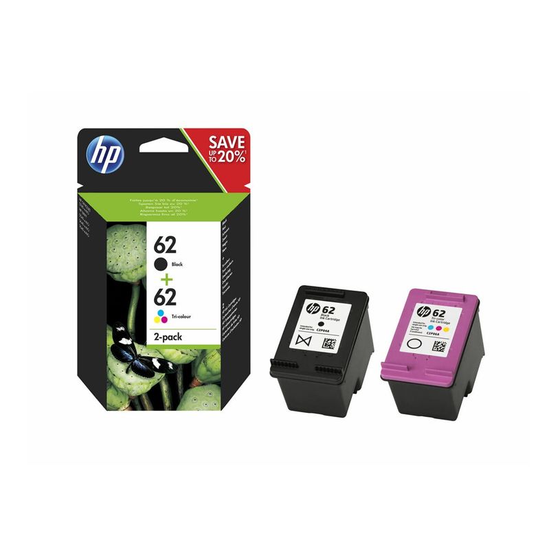 0889894508881-HP 62 - Pack de 2 - noir, couleur (cyan, magenta, jaune) - cartouche d'encre originale (N-P_79409108_33-22