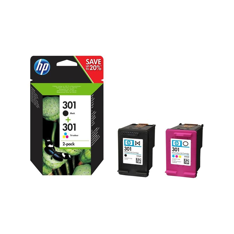0889894508898-HP 301 - Pack de 2 - noir et 3 couleurs - cartouche d'encre originale (N9J72AE)-P_79409109_48-32