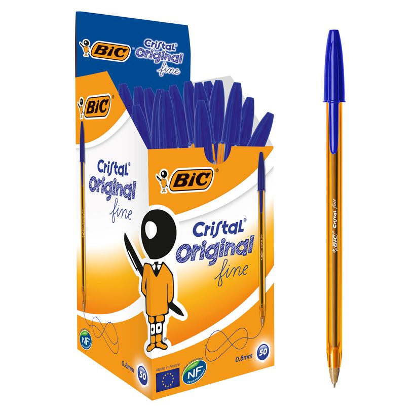 3086123134478-BIC Cristal Fine - 50 Stylos à bille - bleu-P_79409114_1-0