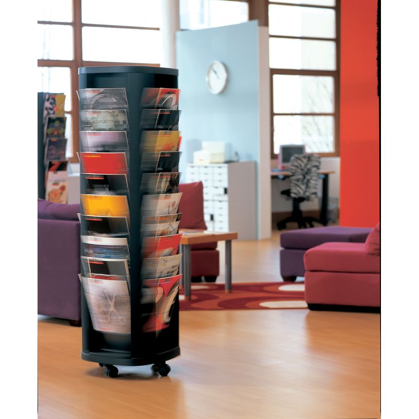 3660141201161-Paperflow - Présentoir mobile - 40 cases pour documents A4 - noir--1