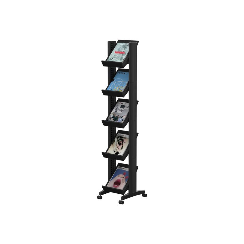 3660141880540-Présentoir mobile Corner - 5 tablettes pour documents format 24 x 32 cm - noir-P_79409436_1-0