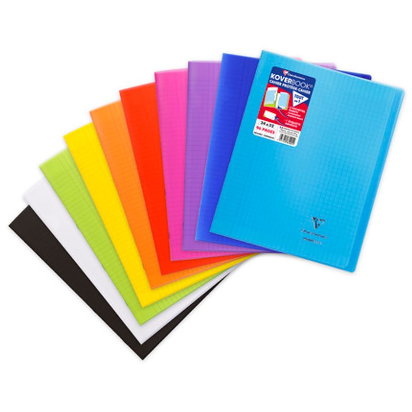 3037929814019-Clairefontaine Koverbook - Cahier polypro 24 x 32 cm - 96 pages - grands carreaux (Seyes) - disponib-P_79409491_1-0