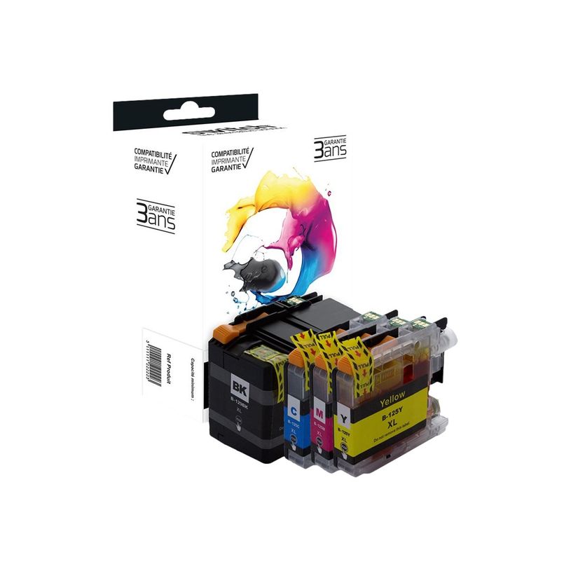 0000794095213-Cartouche compatible Brother LC125XL/LC129XL - Pack de 4 - noir, cyan, magenta, jaune - Swi-P_79409521_2-1