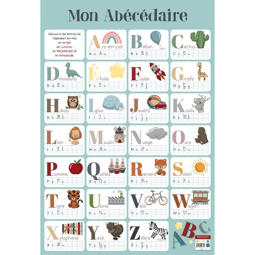 3592930007749-Poster pédagogique Abécédaire - 52 x 76 cm - Bouchut--0