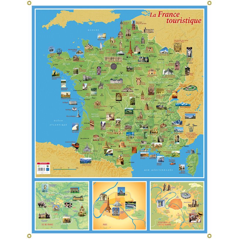 3592930008661-Carte muette Tourisme - 66 x 84,5 cm - Bouchut--0