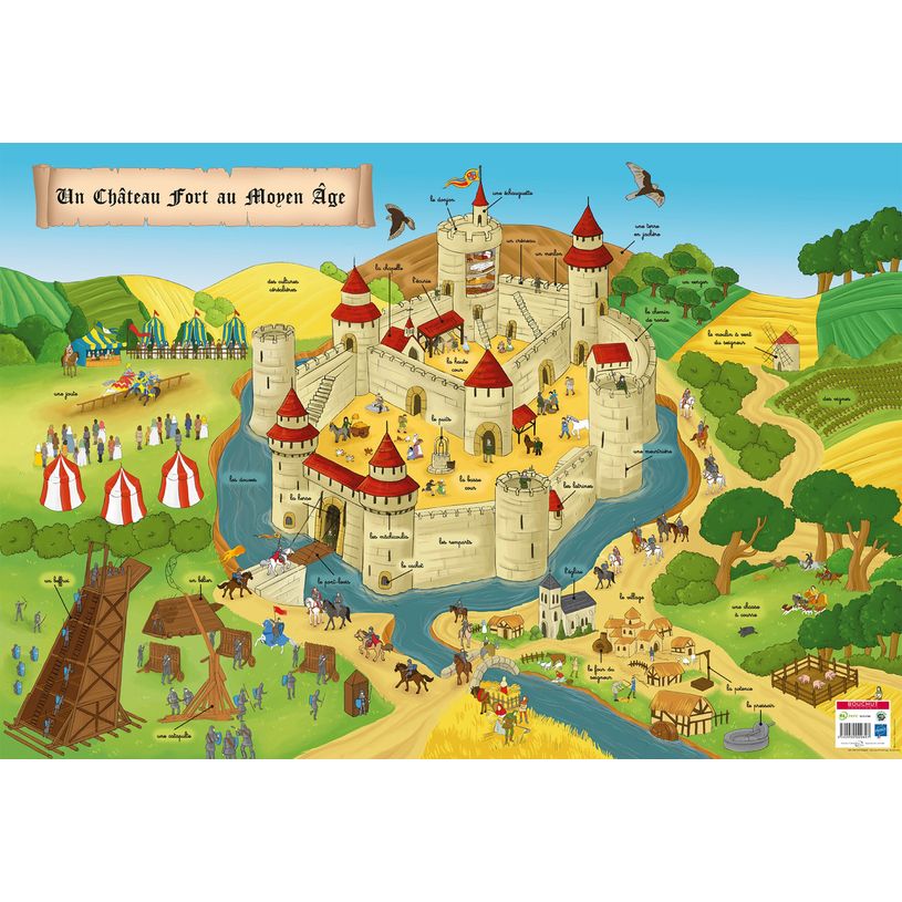 3592930009897-Poster pédagogique Moyen-Age - 52 x 76 cm - Bouchut--0