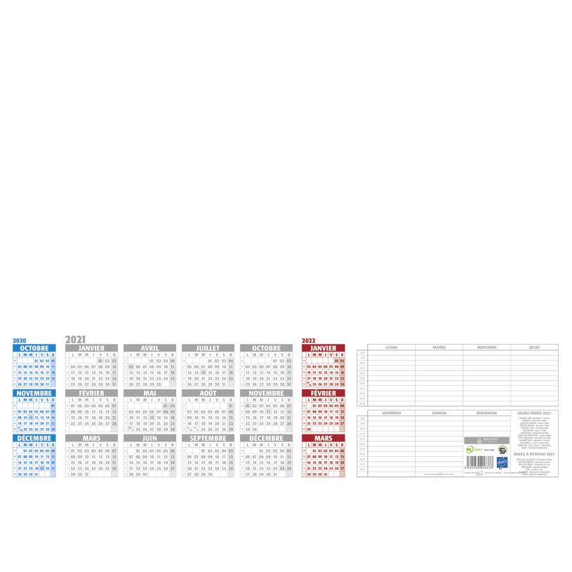 3592930010084-Sous-main 25 feuillets année civile dans support PVC noir antidérapant BOUCHUT "Mosaïque" 40,5 x 55 cm color--0