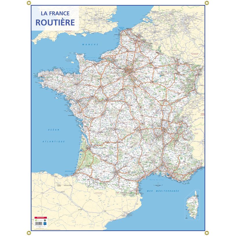 3592930010558-Carte muette France Routière - 66 x 84,5 cm - Bouchut--0