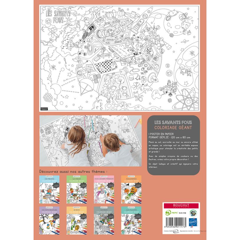 3592930011173-Coloriage géant BOUCHUT "Les Savants Fous" 80 x 120 cm--0
