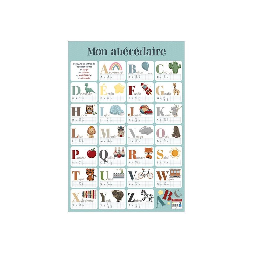 3592930007749-Bouchut - Poster Affiche double face Abécédaire - 52 x 76 cm-P_79409618_1-0