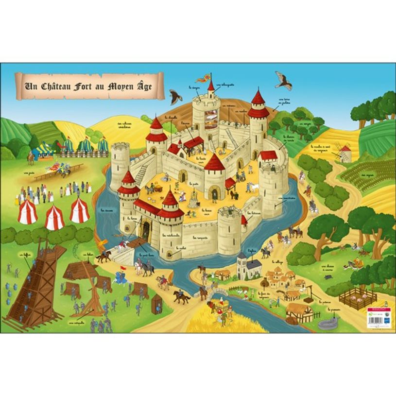3592930009897-Bouchut - Poster pédagogique effaçable - 52 x 76 cm - Moyen-Âge-P_79409656_1-0
