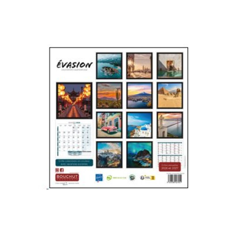 3592930029192-Calendrier illustré BOUCHUT 30 x 30 cm EVASION Pefc 70 %-P_79409679_17-5