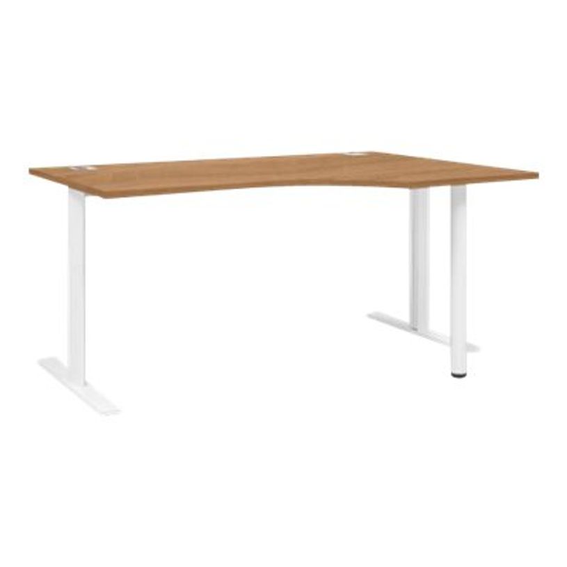 3483600722270-Bureau compact 90° à droite YES ! - 160 cm - Pieds métal fixes - Merisier-P_79409731_1-0