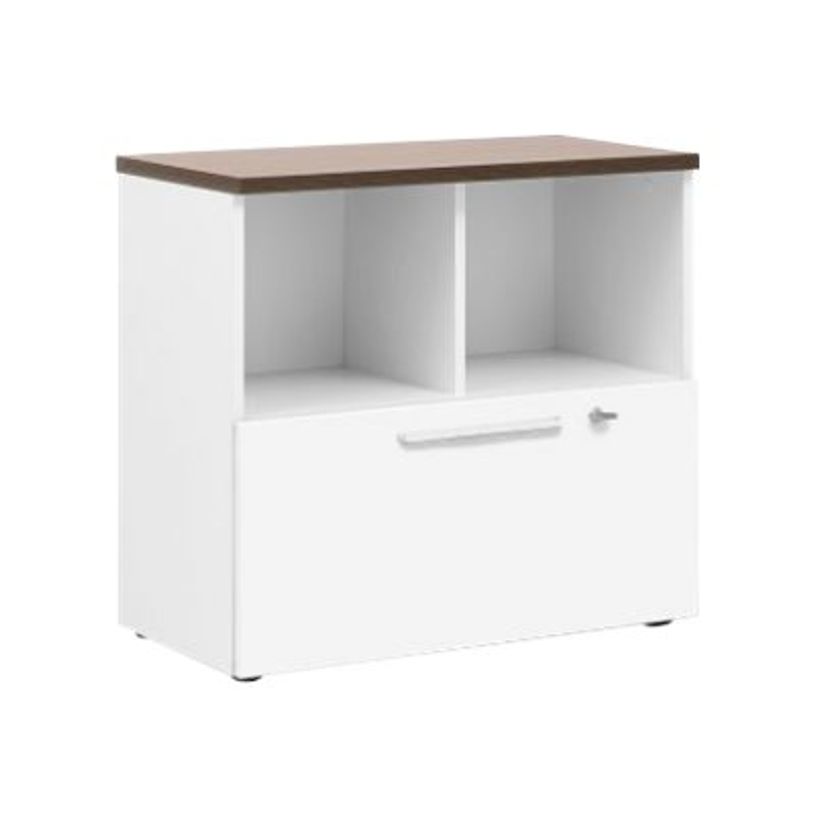 2012349337899-Rangement bas - YES ! - 2 cases, 1 tiroir - façade blanche - dessus chêne royal-P_79409768_1-0