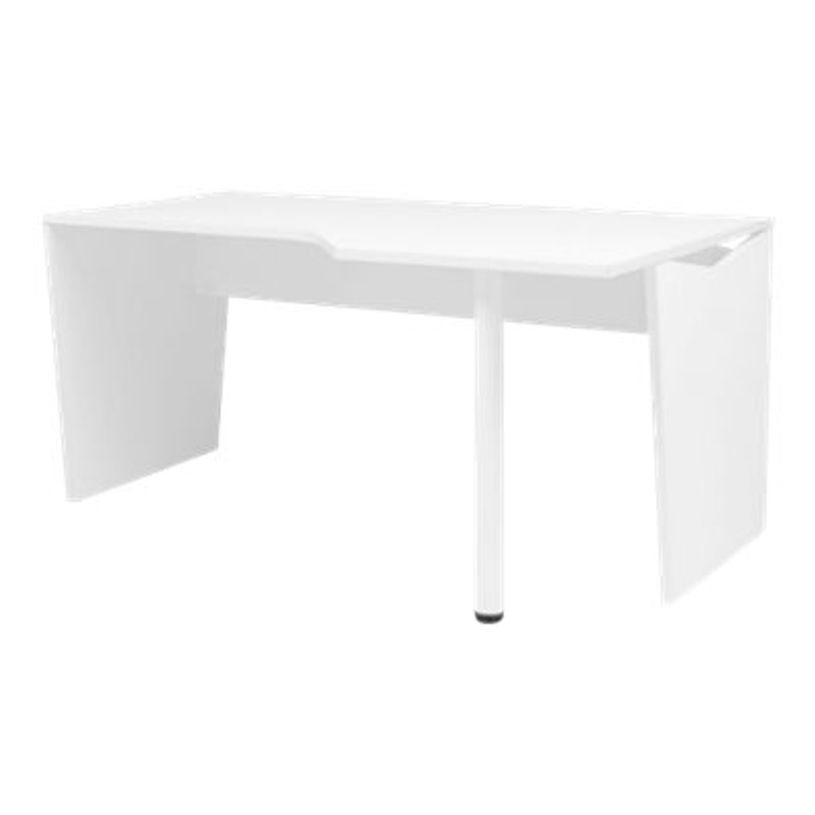 3483600713278-Bureau compact 90° à droite YES ! - 160 cm - Pieds panneaux fixes - Blanc-P_79409814_1-0