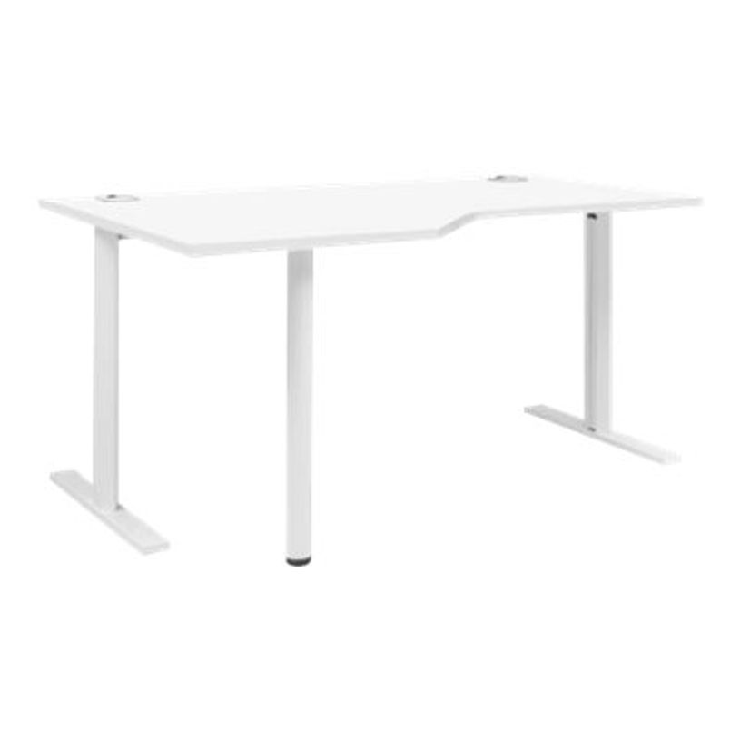 3483600713681-Bureau compact 90° à gauche YES ! - 160 cm - Pieds métal fixes - Blanc-P_79409823_1-0