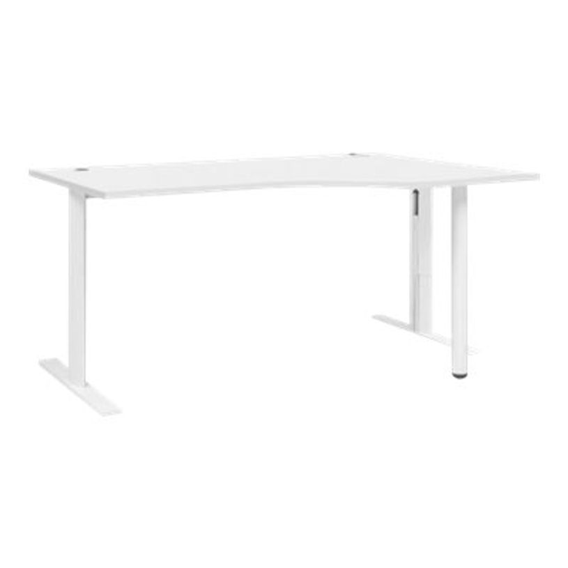 3483600713759-Bureau compact 90° à droite YES ! - 160 cm - Pieds ajustables blancs - Blanc-P_79409830_1-0