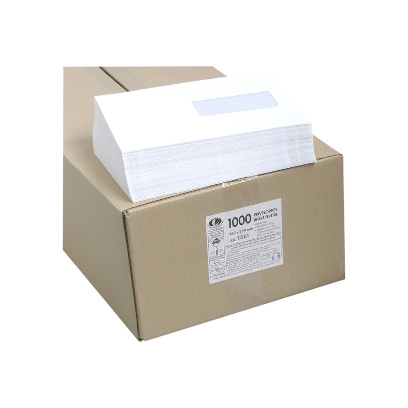3240180015617-La Couronne - 1000 Enveloppes C5 162 x 229 mm - 80 gr - fenêtre 45x100 mm - blanc-P_79410231_1-1