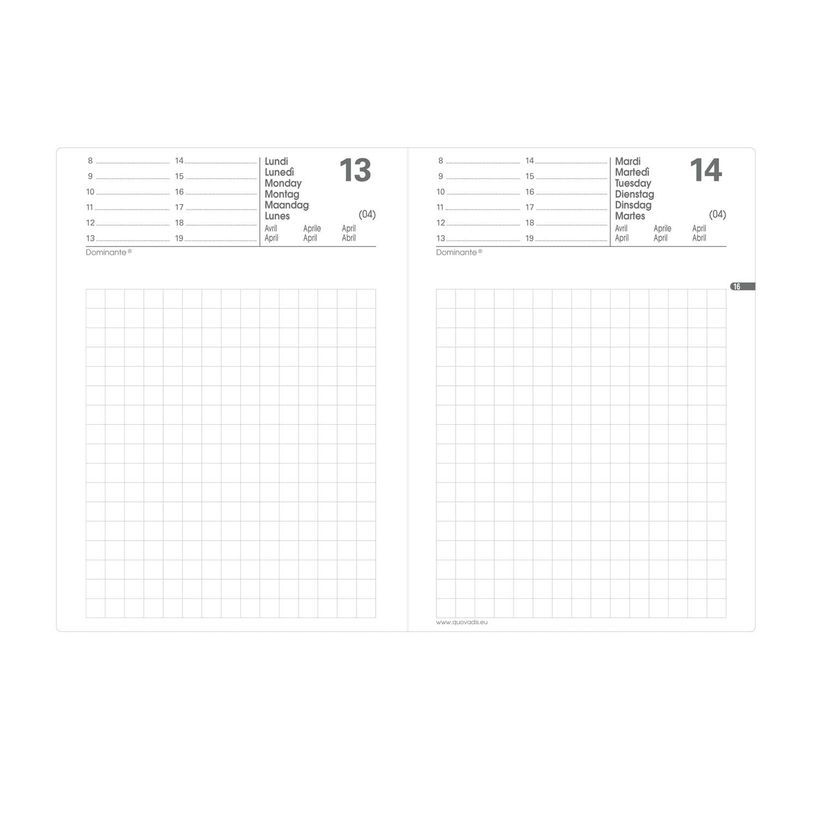3371010132799-Quo Vadis - Agenda - Maor - Journalier - Multilingue - Impala - Noir - 12 mois de janvier à décembre - 8,5x13 cm - Papier Clairefontaine blanc - Fabri--2