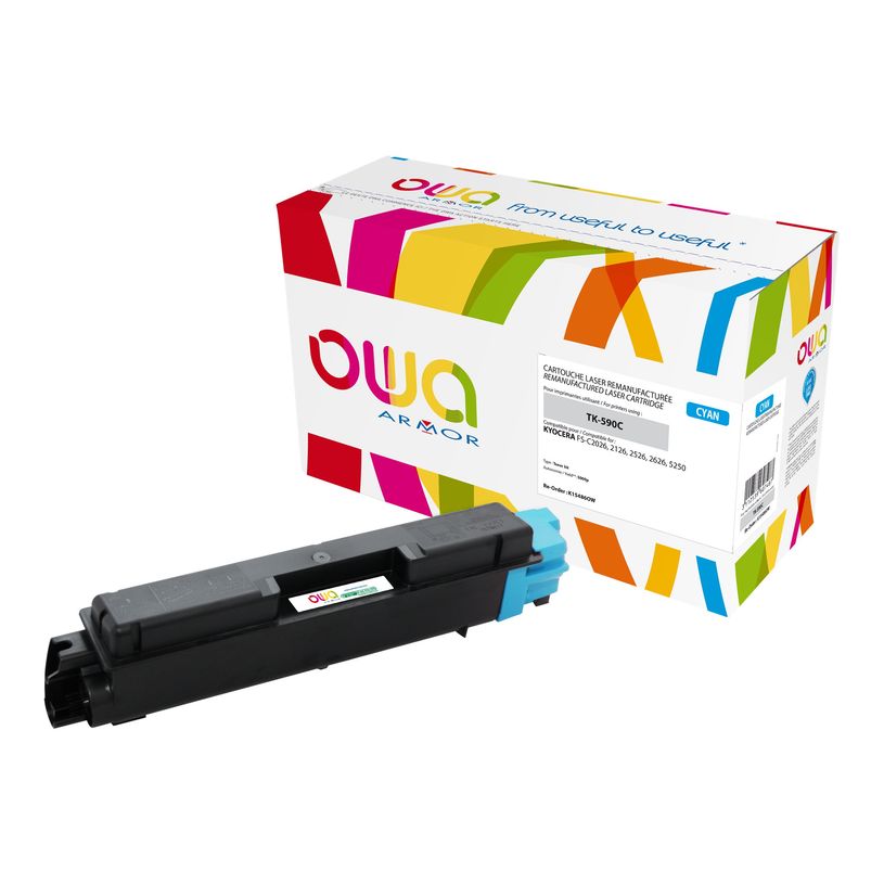 3112539607487-Cartouche laser remanufacturée Kyocera TK-590 - cyan - Owa-P_79410831_1-0