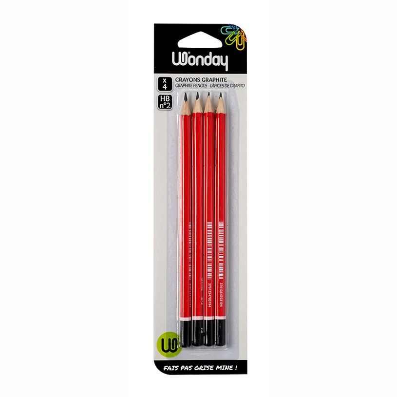 3701254711434-Wonday - Pack de 4 crayons à papier - HB-P_79410986_1-0