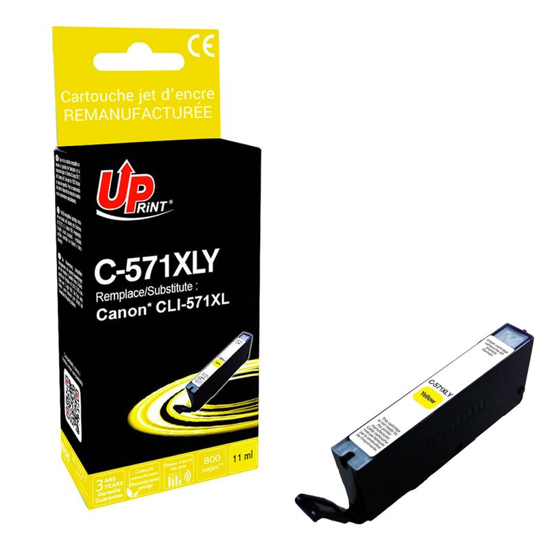 0000005810208-Cartouche remanufacturée Canon CLI-571XL - jaune - Uprint--2