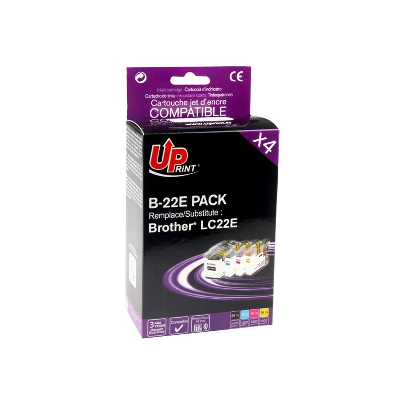 3584770895310-Brother LC22E - compatible UPrint B.22E - Pack de 4 - noir, cyan, magenta, jaune - cartouch-P_79411996_1-0
