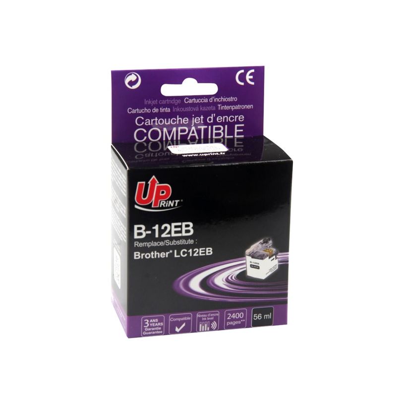 3584770895327-Brother LC12E - compatible UPrint B.12EB - noir - cartouche d'encre-P_79411997_1-0