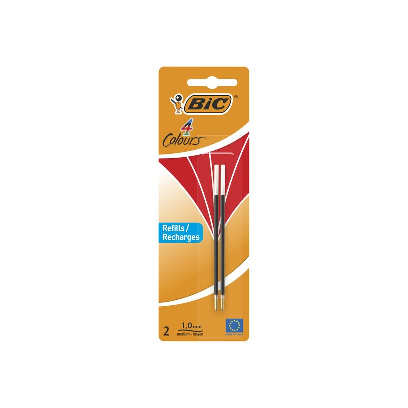 3086123397699-BIC 4 Couleurs - 2 Recharges pour stylo à bille - rouge - 1 mm-P_79412010_1-2