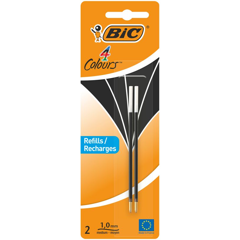 3086123402959-BIC 4 Couleurs - 2 Recharges pour stylo à bille - noir - 1 mm-P_79412013_2-0