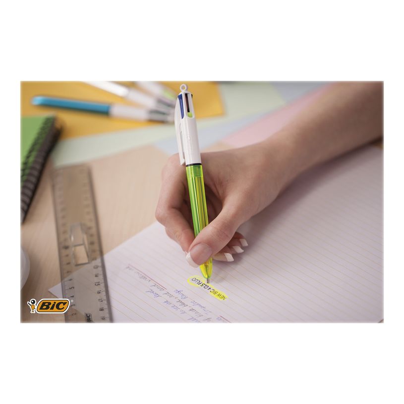 3086123415263-BIC 4 Couleurs Fluo - Stylo à bille 4 couleurs-P_79412019_6-5