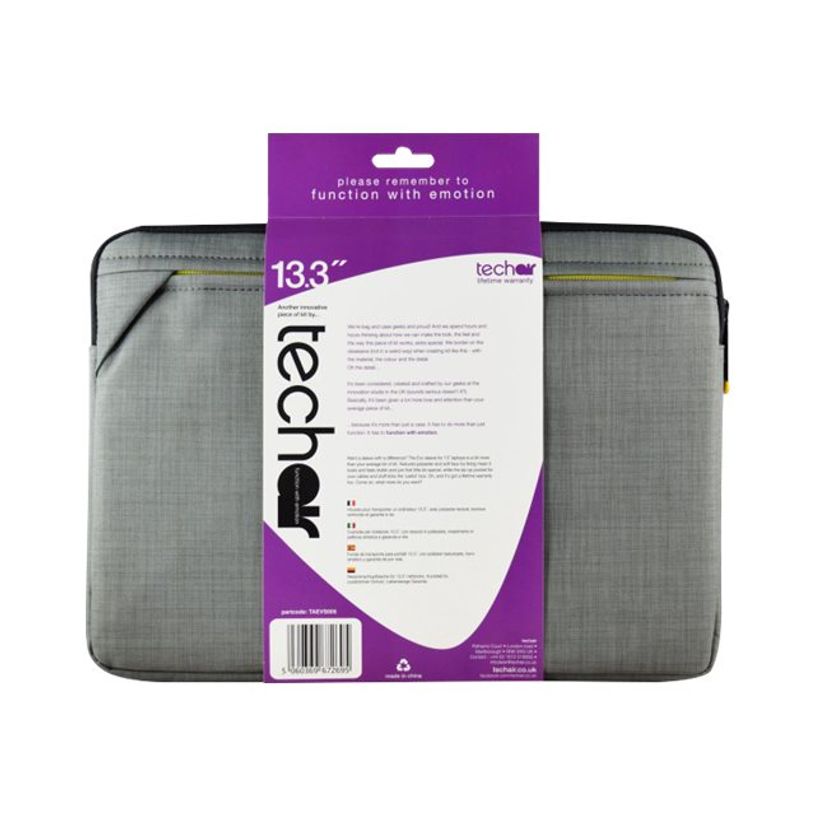 5060369672718-techair EVO Laptop Sleeve - Housse d'ordinateur portable - 14" - gris texturé-P_79412030_3-2