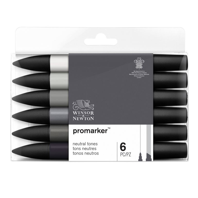 884955071045-ProMarker - Pack de 6 marqueurs double pointe - tons neutres-P_79412312_2-0
