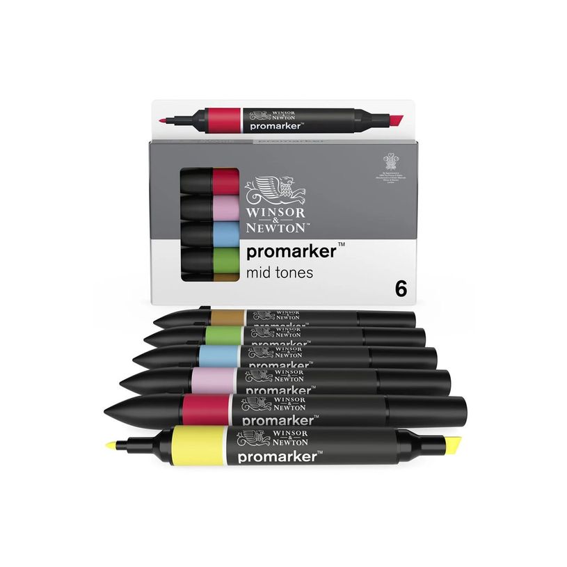 884955070376-ProMarker - Pack de 6 marqueurs double pointe - mi-ton-P_79412315_4-3