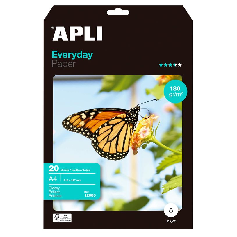 8410782120803-Apli Paper EVERYDAY - Papier photo brillant - A4 - 180 g/m² - 20 feuilles-P_79412627_1-0