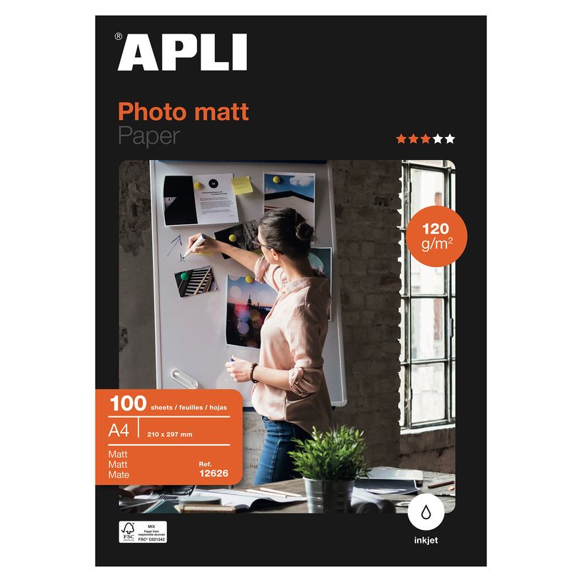 8410782126263-Apli Paper - Papier photo mat - A4 - 120 g/m² - 100 feuilles-P_79412630_2-0