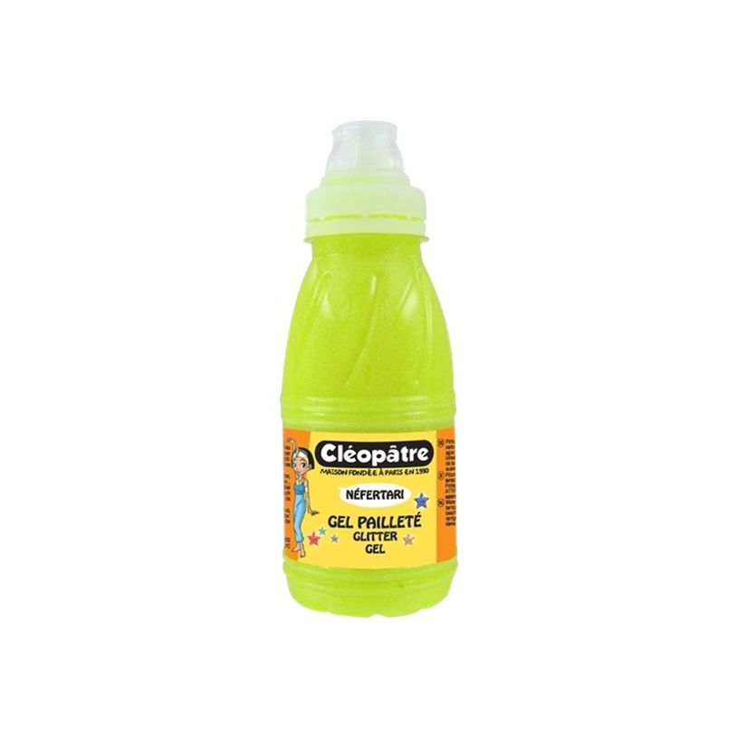 3134725009608-Cléopâtre NÉFERTARI - Peinture gel à paillettes - jaune fluo - 250 ml-P_79412763_1-0
