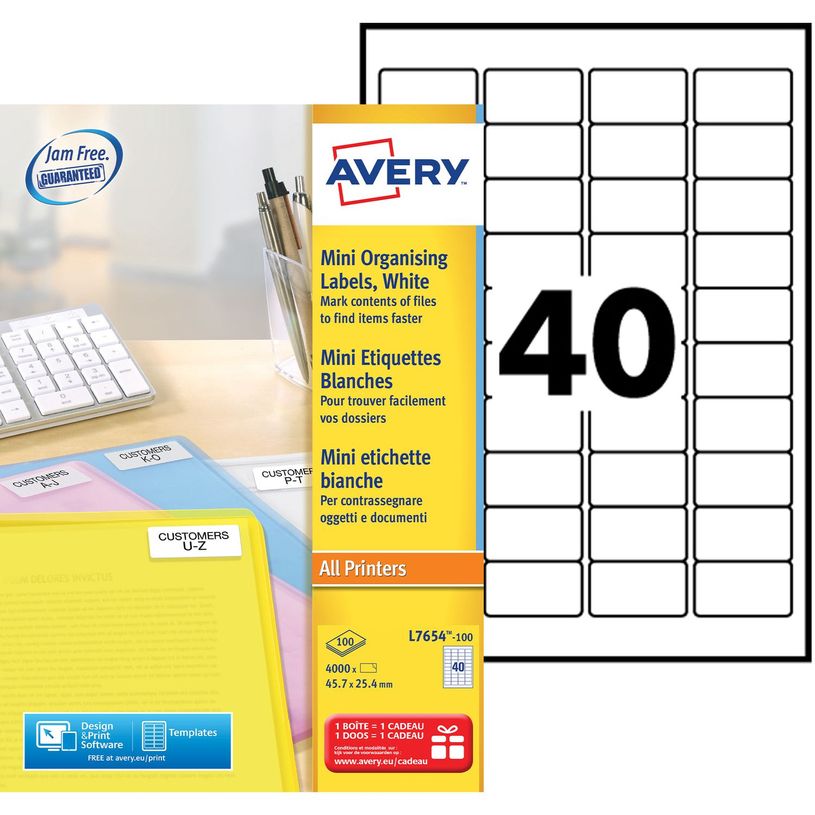 3266550066522-Avery - 4000 Mini Étiquettes multi-usages blanches - 45,7 x 25,4 mm - Impression laser - r-P_79413457_1-0