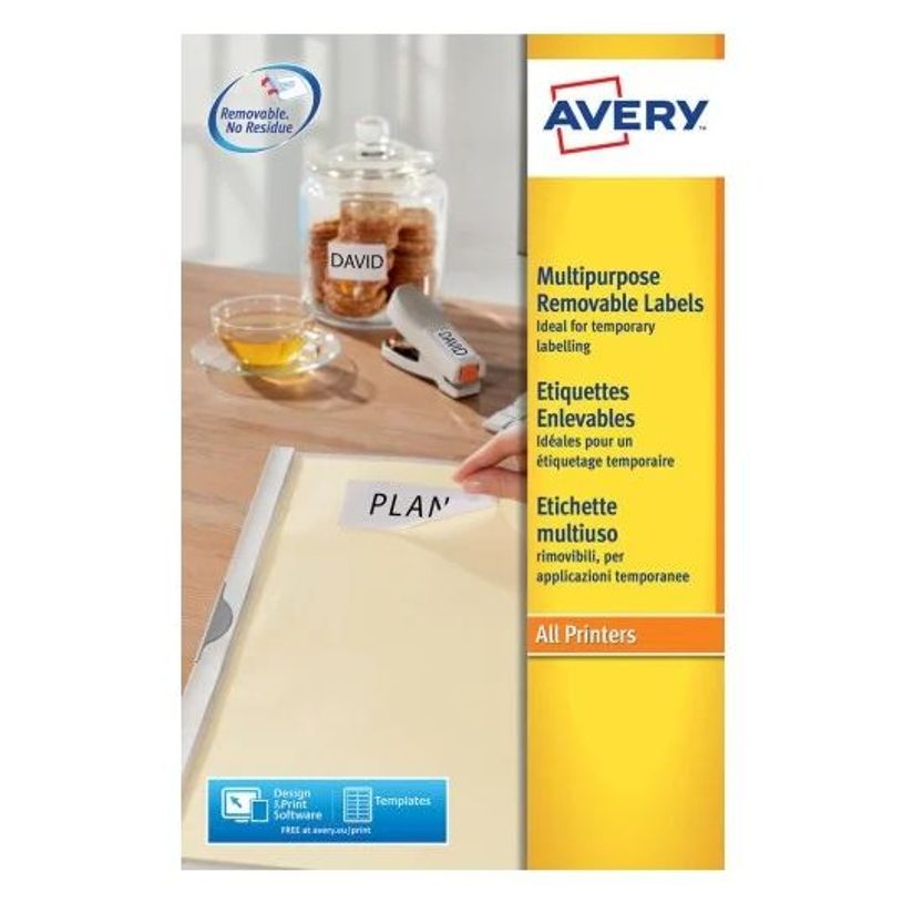 3266550132456-Avery - 1200 Étiquettes amovibles blanches - 45,7 x 21,2 mm - Impression laser - réf L473-P_79413463_2-1