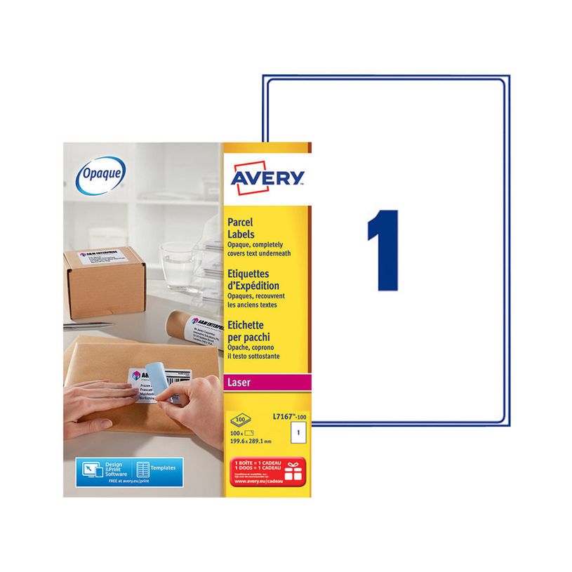 3266550260012-Avery - 100 Étiquettes adresse blanches - 99,6 x 289,1 mm - Impression laser - réf L7167--P_79413464_1-0