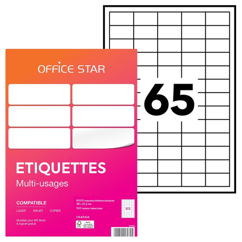 5014700182305-Office Star - 6500 Étiquettes multi-usages blanches - 38 x 21,2 mm - réf OS43424-P_79413497_1-0
