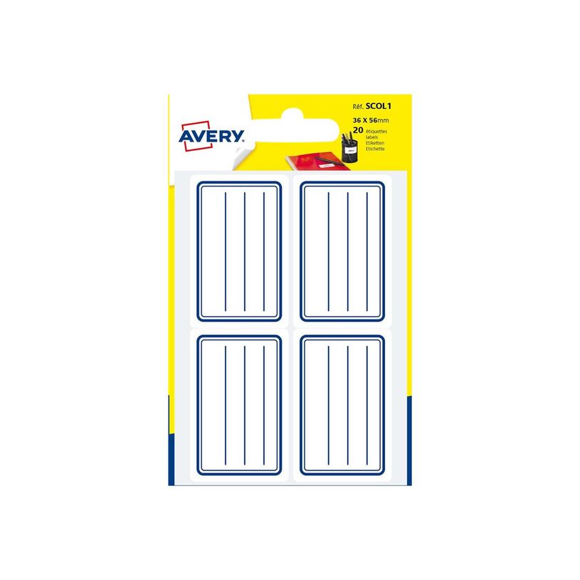 5014702026249-Avery - 20 Étiquettes scolaires blanches lignées bleu - 36 x 56 mm-P_79413504_1-3