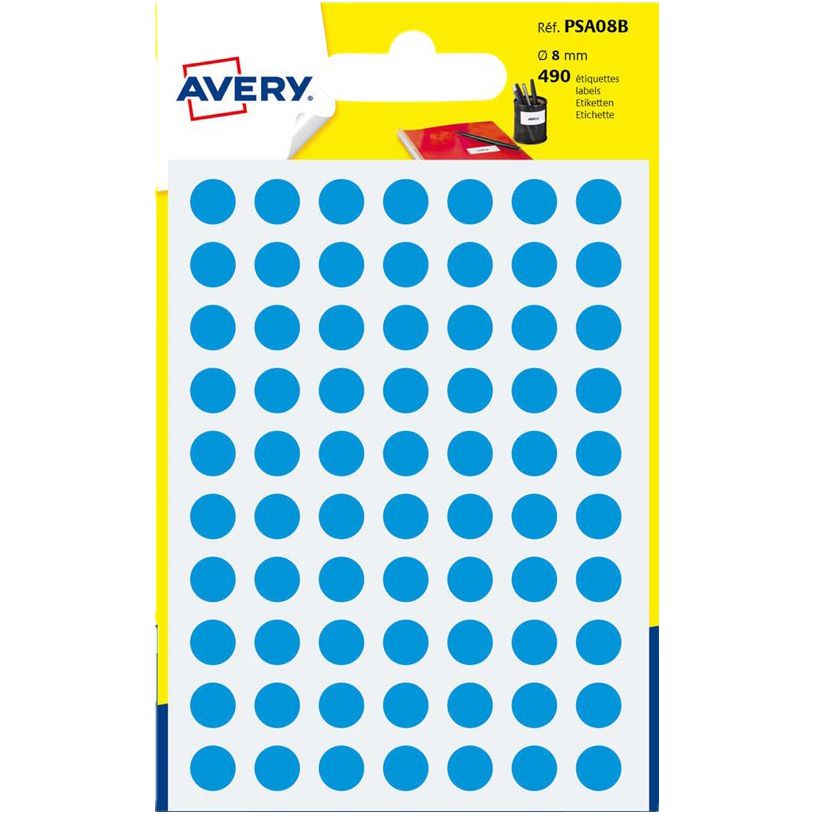 5014702026287-Avery - 490 Pastilles adhésives - bleu - diamètre 8 mm-P_79413508_5-0