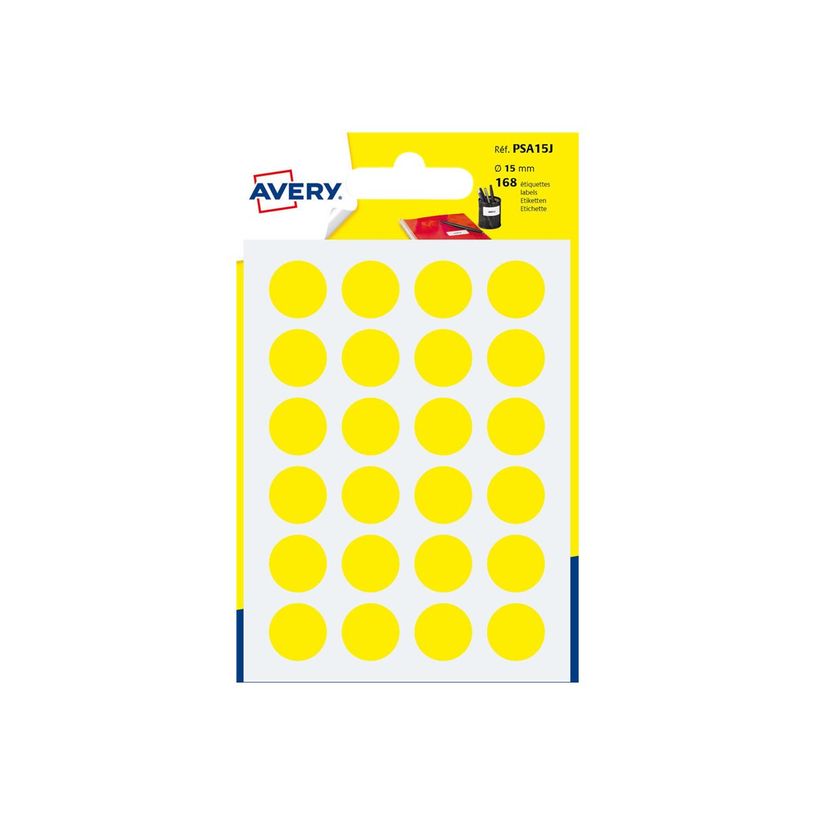 5014702026379-Avery - 168 Pastilles adhésives - jaune - diamètre 15 mm-P_79413517_4-0