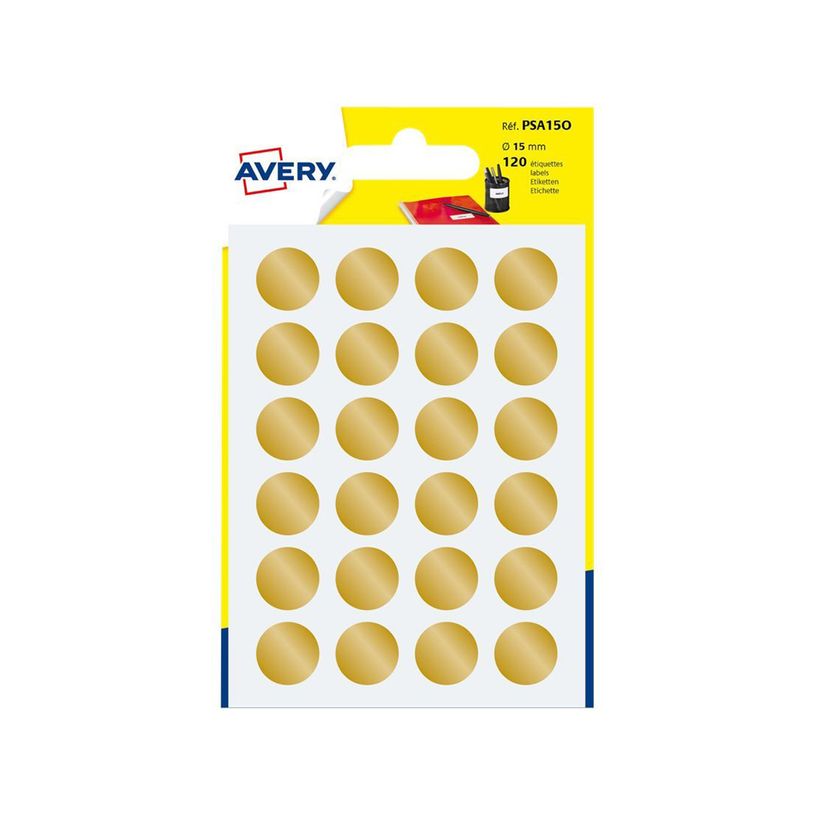 5014702026386-Avery - 120 Pastilles adhésives - or - diamètre 15 mm-P_79413518_1-0